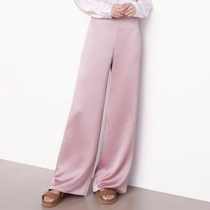 Vince Wide-Leg Satin Pants in Dusty Pink